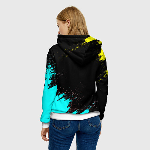 Женская толстовка Borussia краски штрихи / 3D-Белый – фото 4