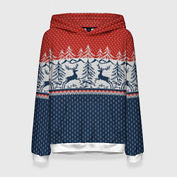Женская толстовка Вязаный узор с оленями