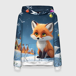 Женская толстовка Лисичка новогодней ночью