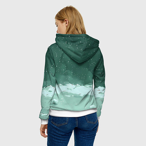 Женская толстовка Мем Новогодний котик / 3D-Белый – фото 4