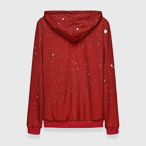 Женская толстовка Грустный Новогодний мем котик / 3D-Красный – фото 2