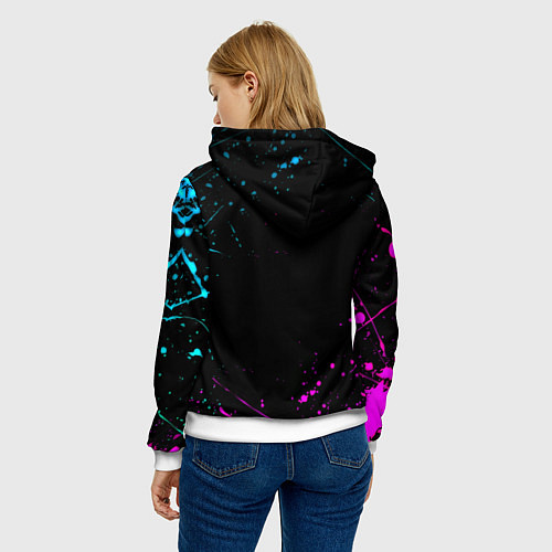 Женская толстовка Бавария Мюнхен неоновый всплеск / 3D-Белый – фото 4