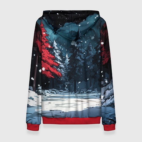 Женская толстовка Огненная лошадь с крыльями / 3D-Красный – фото 2