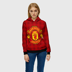 Толстовка-худи женская Manchester United, цвет: 3D-черный — фото 2