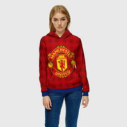 Толстовка-худи женская Manchester United, цвет: 3D-синий — фото 2