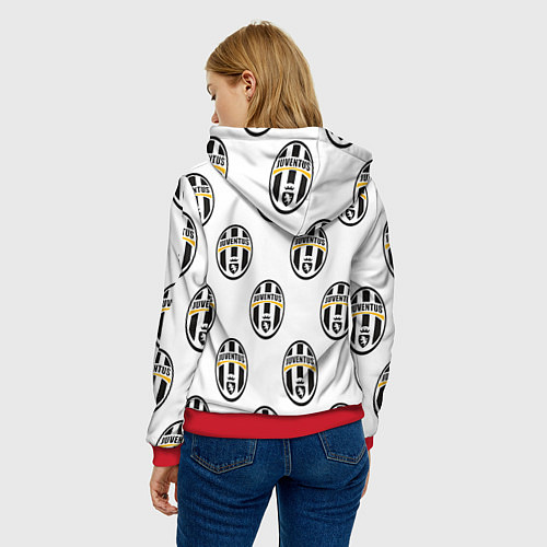 Женская толстовка Juventus Pattern / 3D-Красный – фото 4