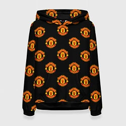 Толстовка-худи женская Manchester United Pattern, цвет: 3D-черный