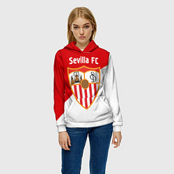 Толстовка-худи женская Sevilla FC, цвет: 3D-белый — фото 2