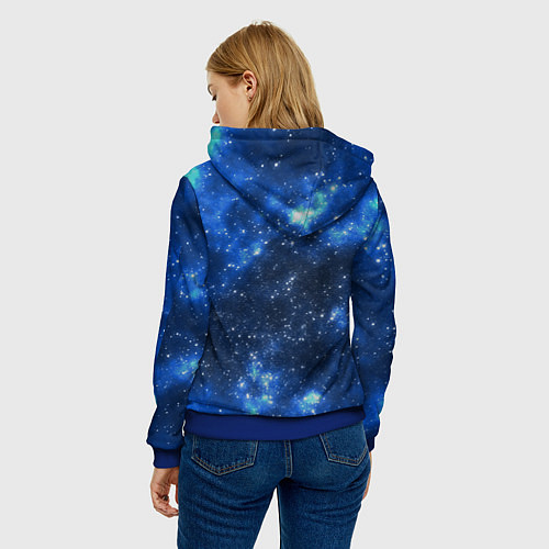 Женская толстовка Космический попугай / 3D-Синий – фото 4