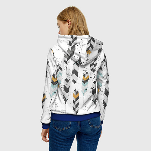 Женская толстовка Перья / 3D-Синий – фото 4