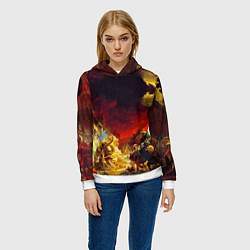Толстовка-худи женская Брюллов Последний день Помпеи, цвет: 3D-белый — фото 2