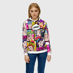 Толстовка-худи женская POP ART, цвет: 3D-белый — фото 2