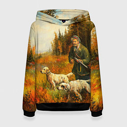 Толстовка-худи женская Охота на утку, цвет: 3D-черный
