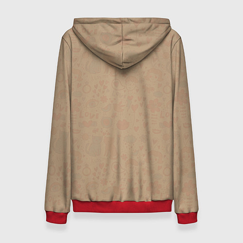 Женская толстовка Влюбленные котики / 3D-Красный – фото 2