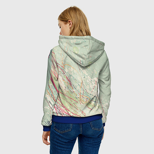 Женская толстовка Сноуборд / 3D-Синий – фото 4