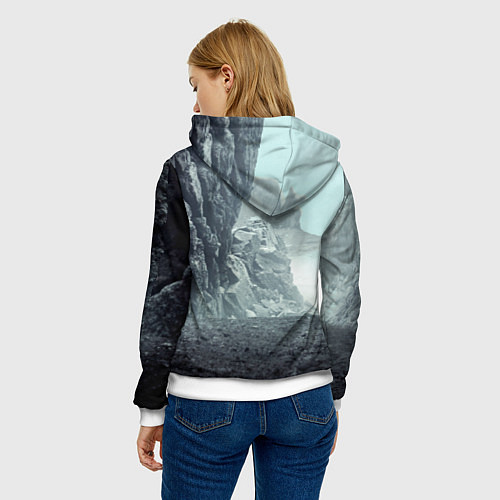 Женская толстовка Волк в горах / 3D-Белый – фото 4