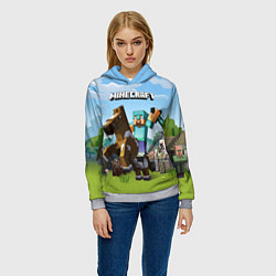 Толстовка-худи женская Minecraft Rider, цвет: 3D-меланж — фото 2