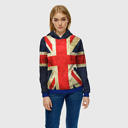 Толстовка-худи женская Великобритания, цвет: 3D-синий — фото 2