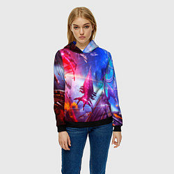 Толстовка-худи женская Mass effect, цвет: 3D-черный — фото 2