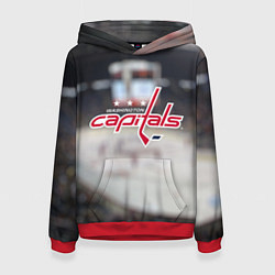 Толстовка-худи женская Washington Capitals, цвет: 3D-красный