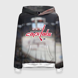 Толстовка-худи женская Washington Capitals, цвет: 3D-белый