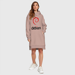 Женское худи-платье Debian, цвет: пыльно-розовый — фото 2