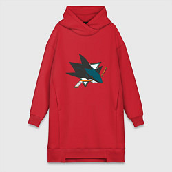 Женское худи-платье San Jose Sharks, цвет: красный