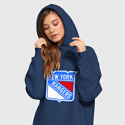 Женское худи-платье New York Rangers, цвет: тёмно-синий — фото 2