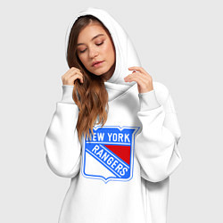 Женское худи-платье New York Rangers, цвет: белый — фото 2