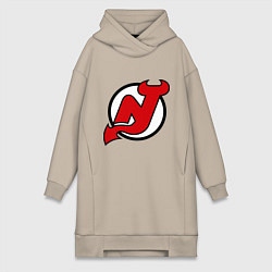 Женское худи-платье New Jersey Devils, цвет: миндальный