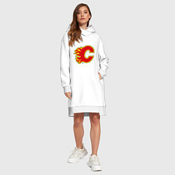 Женское худи-платье Calgary Flames, цвет: белый — фото 2