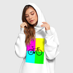 Женское худи-платье Велосипед фикс, цвет: белый — фото 2