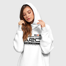 Женское худи-платье Mitsubishi wrc, цвет: белый — фото 2