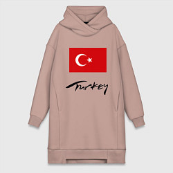 Женское худи-платье Turkey, цвет: пыльно-розовый