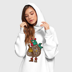 Женское худи-платье Праздничный, цвет: белый — фото 2