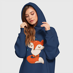 Женское худи-платье Лисичка, цвет: тёмно-синий — фото 2