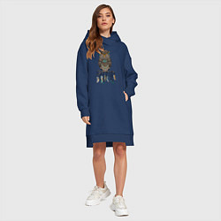Женское худи-платье Сова-шаман, цвет: тёмно-синий — фото 2