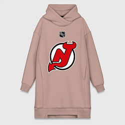 Женское худи-платье New Jersey Devils: Kovalchuk 17, цвет: пыльно-розовый