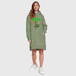 Женское худи-платье Home Run Monkey, цвет: авокадо — фото 2