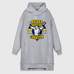 Женское худи-платье Never Give Up: Cenation, цвет: меланж