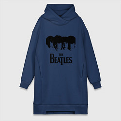 Женское худи-платье The Beatles: Faces, цвет: тёмно-синий