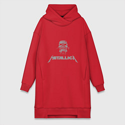 Женское худи-платье Metallica scool, цвет: красный