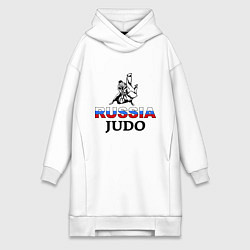 Женское худи-платье Russia judo, цвет: белый