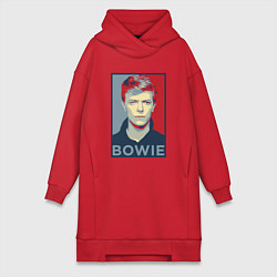 Женское худи-платье Bowie Poster, цвет: красный