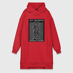 Женское худи-платье Joy Division: Unknown Pleasures, цвет: красный