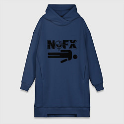 Женское худи-платье NOFX crushman, цвет: тёмно-синий