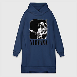 Женское худи-платье Black Nirvana, цвет: тёмно-синий