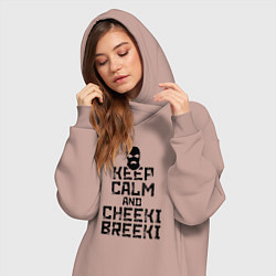 Женское худи-платье Keep Calm & Cheeki Breeki, цвет: пыльно-розовый — фото 2