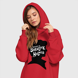 Женское худи-платье Believe Sherlock Holmes, цвет: красный — фото 2