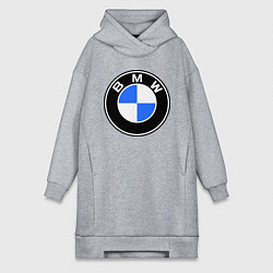 Женское худи-платье Logo BMW, цвет: меланж